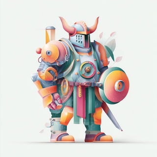 Coralteal Papercosmos style, Midjourney V7: concept art character design of retropunk steam knight