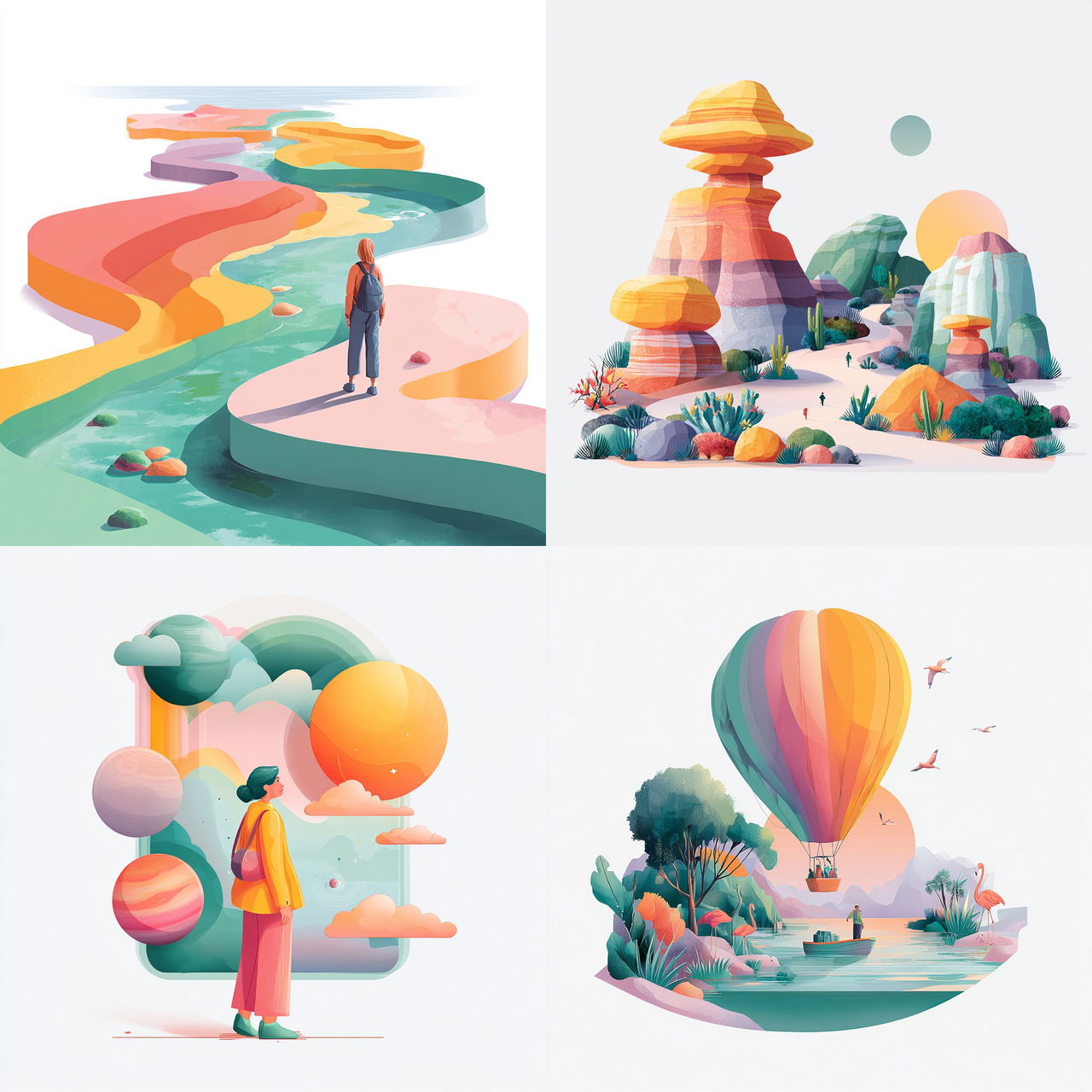 Coralteal Papercosmos style, Midjourney V7, render 1 of 4