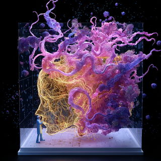 Crystaferric style, Midjourney V7: editorial illustration for popular scientific magazine cover