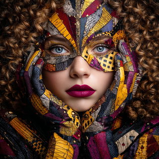 Chronobrocade style, Midjourney V7: photographic portrait of female protagonist