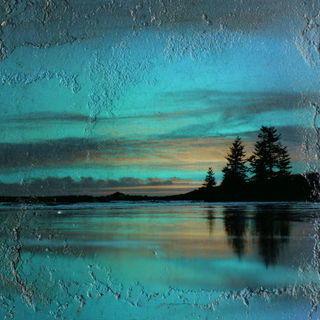 Gritpress style, Midjourney V7: realistic landscape photograph of quiet dawn