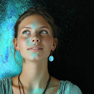 Gritpress style, Midjourney V7: photographic portrait of female protagonist