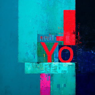 Gesticubism style, Midjourney V7: typographic composition with large letters
