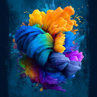 Splattergouache style, Midjourney V7: abstract 3D render