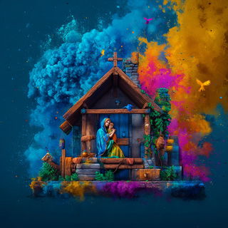 Splattergouache style, Midjourney V7: retro fairy-tale illustration