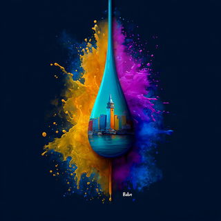 Splattergouache style, Midjourney V7: bold minimalist logo design for Istanbul city municipal services