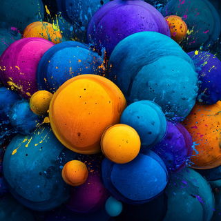 Splattergouache style, Midjourney V7: creative pattern composition