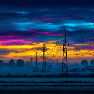 Splattergouache style, Midjourney V7: realistic landscape photograph of quiet dawn