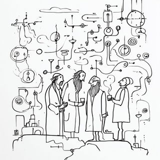 Ink Compass style, Midjourney V7: editorial illustration for popular scientific magazine cover