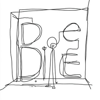 Ink Compass style, Midjourney V7: typographic composition with large letters