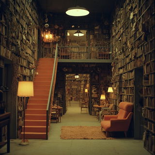 Cinderfold Bookworks style, Midjourney V7: Midlibrary
