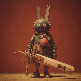 Cinderfold Bookworks style, Midjourney V7: concept art character design of retropunk steam knight