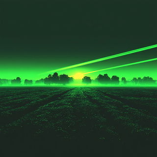 Raincut Protocol style, Midjourney V7: realistic landscape photograph of quiet dawn