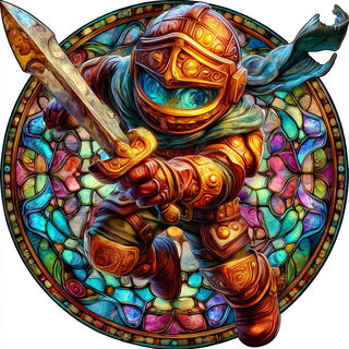 Vesperpane style, Midjourney V7: concept art character design of retropunk steam knight