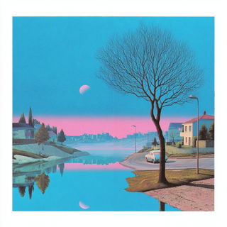 Archimasonry style, Midjourney V7: realistic landscape photograph of quiet dawn