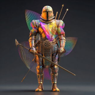 Stratified Mirrorcut style, Midjourney V7: concept art character design of retropunk steam knight