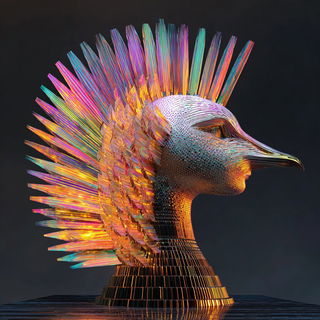 Stratified Mirrorcut style, Midjourney V7: traditional folk art