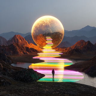 Stratified Mirrorcut style, Midjourney V7: cinematic shot from sci-fi movie