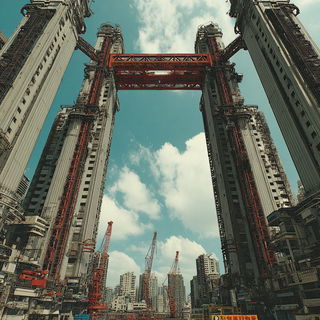 Titanoscape style, Midjourney V7: megacity with futuristic bioarchitecture