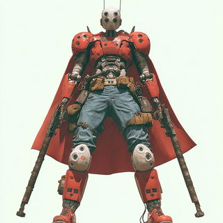 Titanoscape style, Midjourney V7: concept art character design of retropunk steam knight