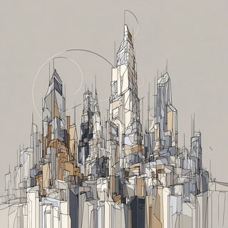 Stairhorn style, Midjourney V7: megacity with futuristic bioarchitecture