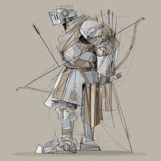 Stairhorn style, Midjourney V7: concept art character design of retropunk steam knight