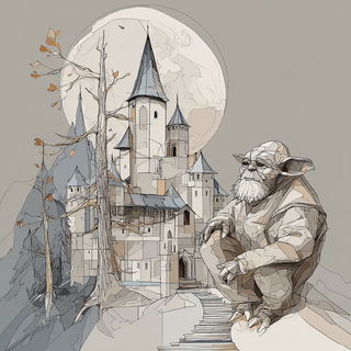 Stairhorn style, Midjourney V7: retro fairy-tale illustration
