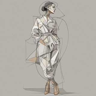 Stairhorn style, Midjourney V7: haute-couture fashion outfit