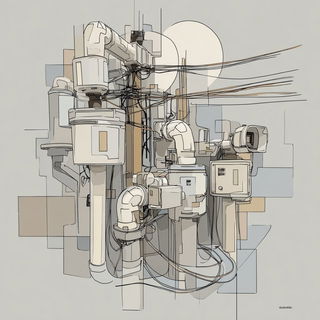 Stairhorn style, Midjourney V7: technical infrastructure blueprint schematics