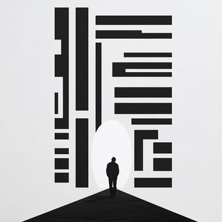 Linocut Geometry style, Midjourney V7: cinematic shot from sci-fi movie