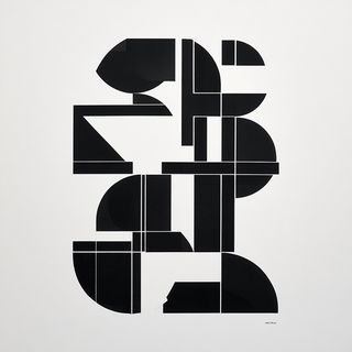 Linocut Geometry style, Midjourney V7: typographic composition with large letters