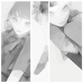 Silhouette Cantilever style, Midjourney V7: black-and-white manga comic strip
