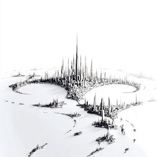 Prismarch style, Midjourney V7: megacity with futuristic bioarchitecture