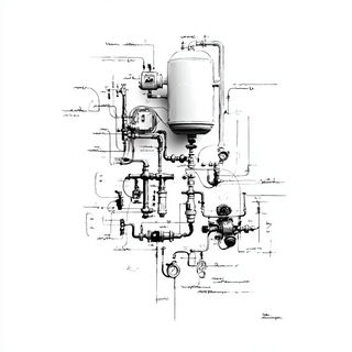 Prismarch style, Midjourney V7: technical infrastructure blueprint schematics