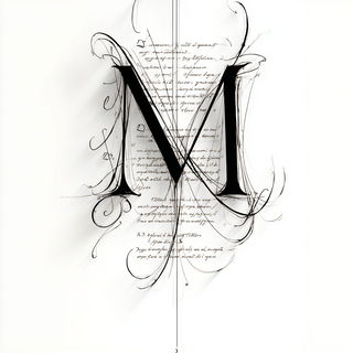 Prismarch style, Midjourney V7: typographic composition with large letters