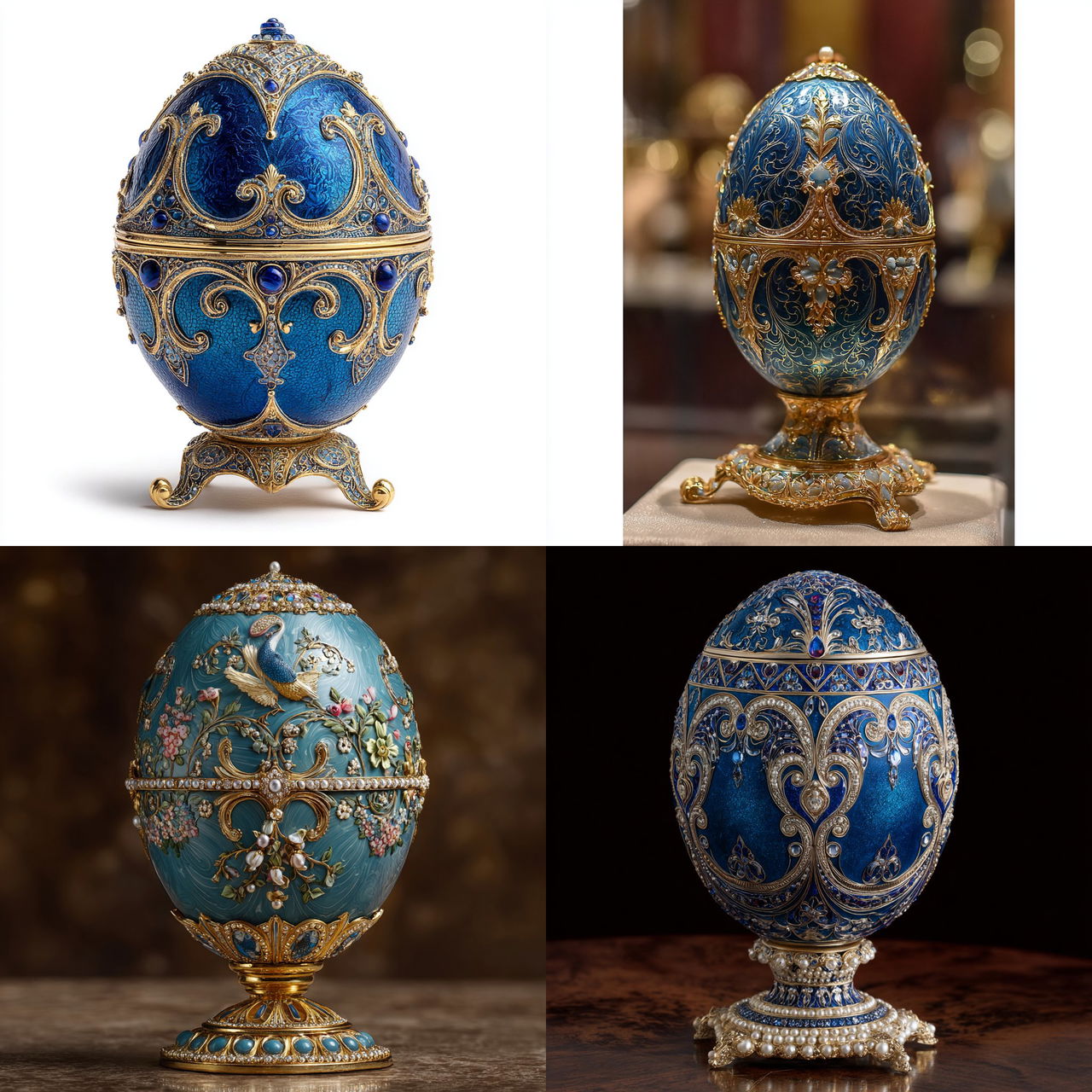 Faberge egg style, Midjourney V7, render 1 of 4