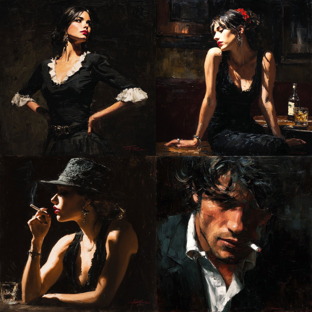 Fabian Perez style, Midjourney V7, render 1 of 4