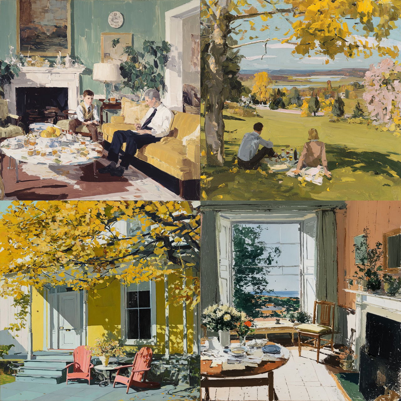 Fairfield Porter style, Midjourney V7, render 1 of 4