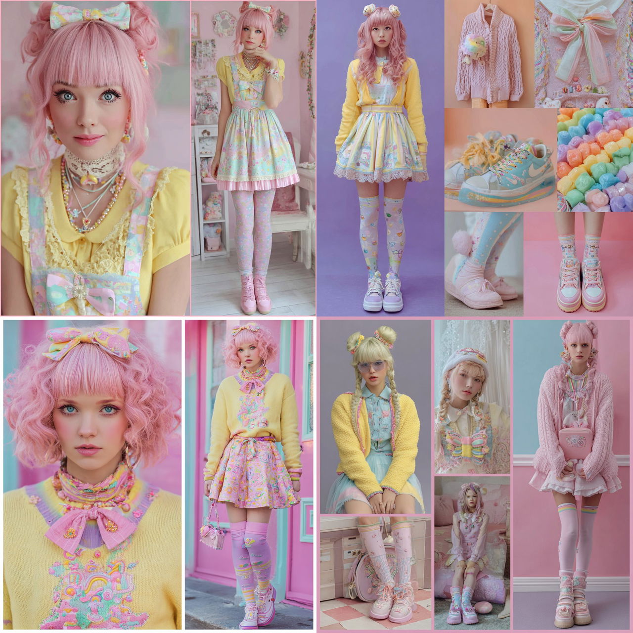 Fairy Kei fashion style, Midjourney V7, render 1 of 4