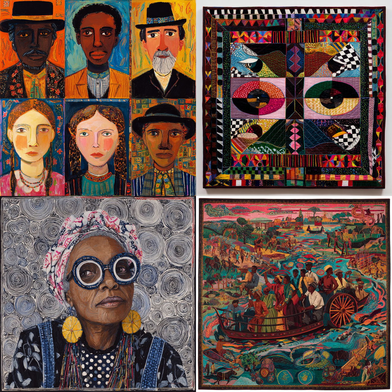 Faith Ringgold style, Midjourney V7, render 1 of 4