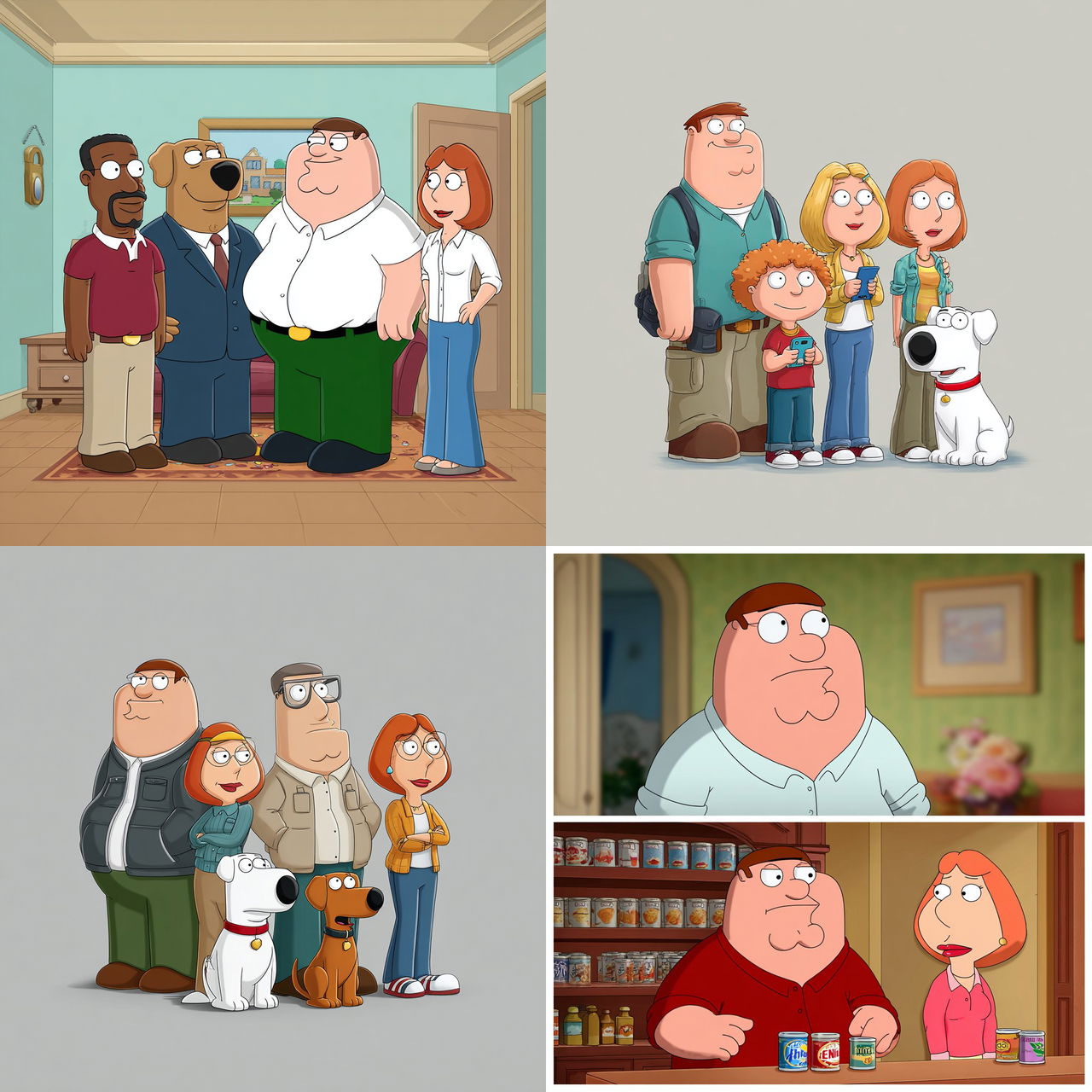 Family Guy style, Midjourney V7, render 1 of 4