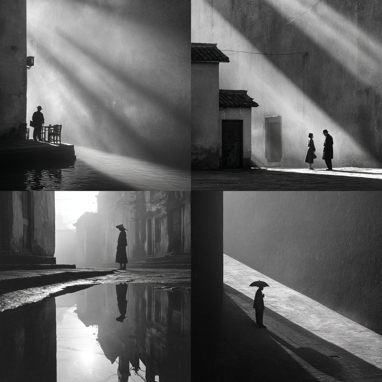 Fan Ho style, Midjourney V7, render 1 of 4