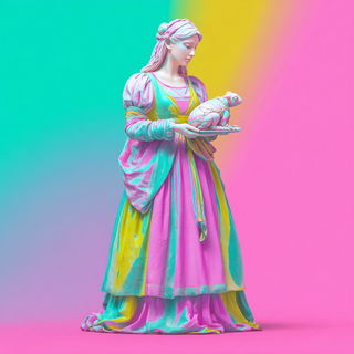 Marbleonirica style, Midjourney V7: retro fairy-tale illustration