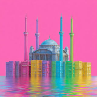 Marbleonirica style, Midjourney V7: bold minimalist logo design for Istanbul city municipal services