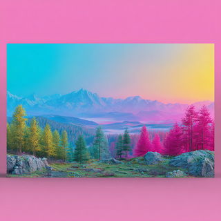 Marbleonirica style, Midjourney V7: realistic landscape photograph of quiet dawn