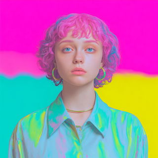 Marbleonirica style, Midjourney V7: photographic portrait of female protagonist