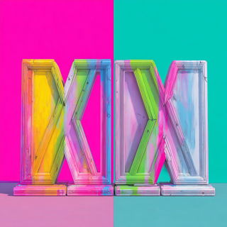 Marbleonirica style, Midjourney V7: typographic composition with large letters