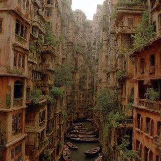 Ruincrawl style, Midjourney V7: megacity with futuristic bioarchitecture