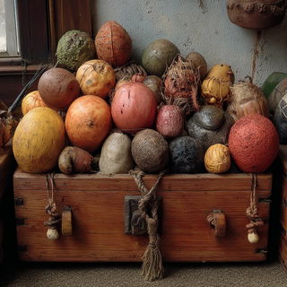 Ruincrawl style, Midjourney V7: traditional folk art