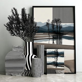 Forgegrid style, Midjourney V7: realistic landscape photograph of quiet dawn